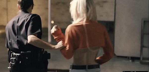  Nasty blonde got caught by a bad busty lesbian cop